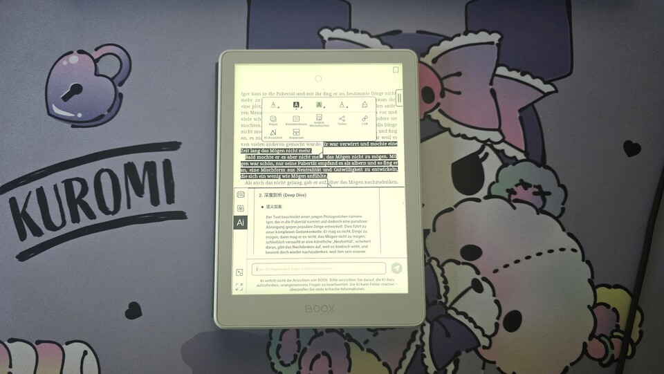 Bei dem Boox Go 6 (Gen II) E-Reader ist eine smarte KI verbaut.