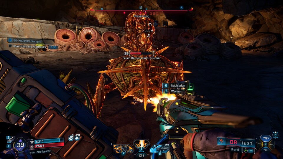 Will ich zielen, werfe ich stattdessen den Questgegenstand weg - argh!