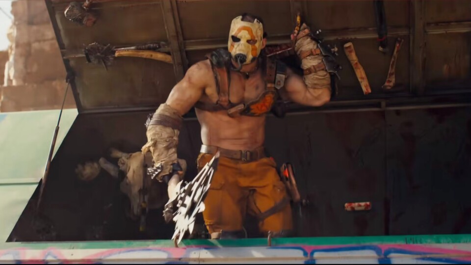 Der Deutsche Boxer Florian Munteanu spielt in Borderlands den durchgeknallten Psycho Krieg. Bild: Lionsgate.