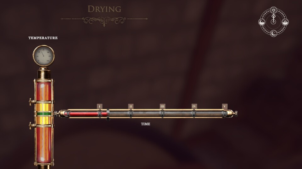 In solchen Mini-Spielen bearbeite ich Zutaten. Je geschickter ich mich anstelle, desto höher die Qualität.