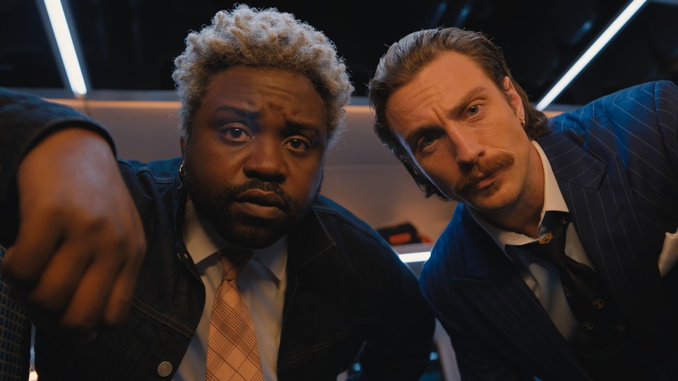 Bryan Tyree Henry and Aaron Taylor-Johnson in Bullet Train from director David Leitch. Image source: Sony Pictures