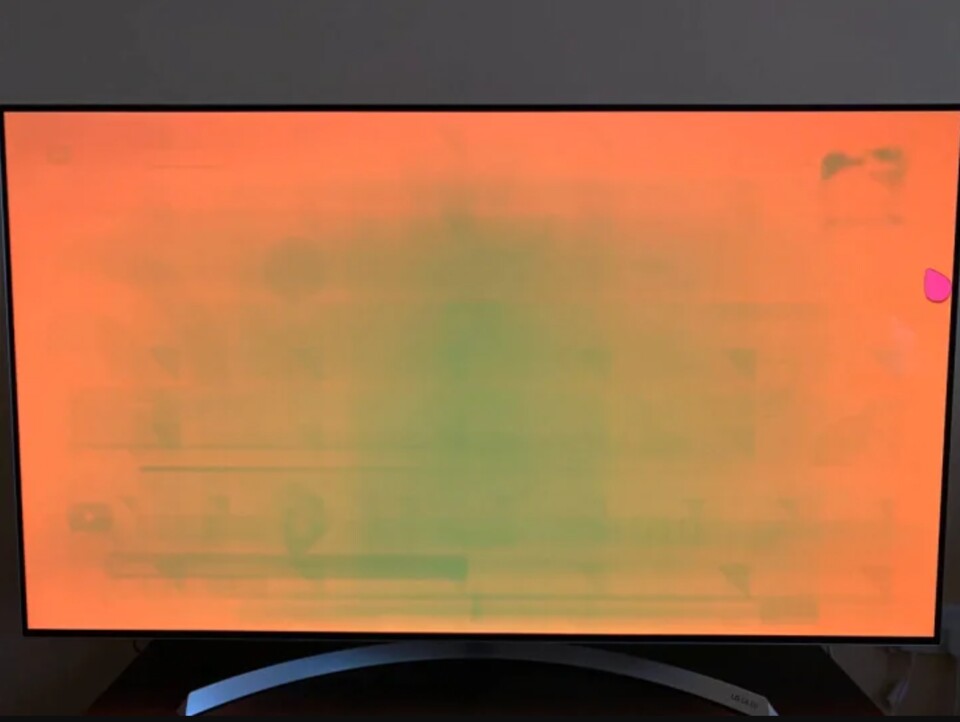 Im Extremfall kann ein eingebranntes Bild auf einem OLED so aussehen wie hier. (Quelle: Caseking)