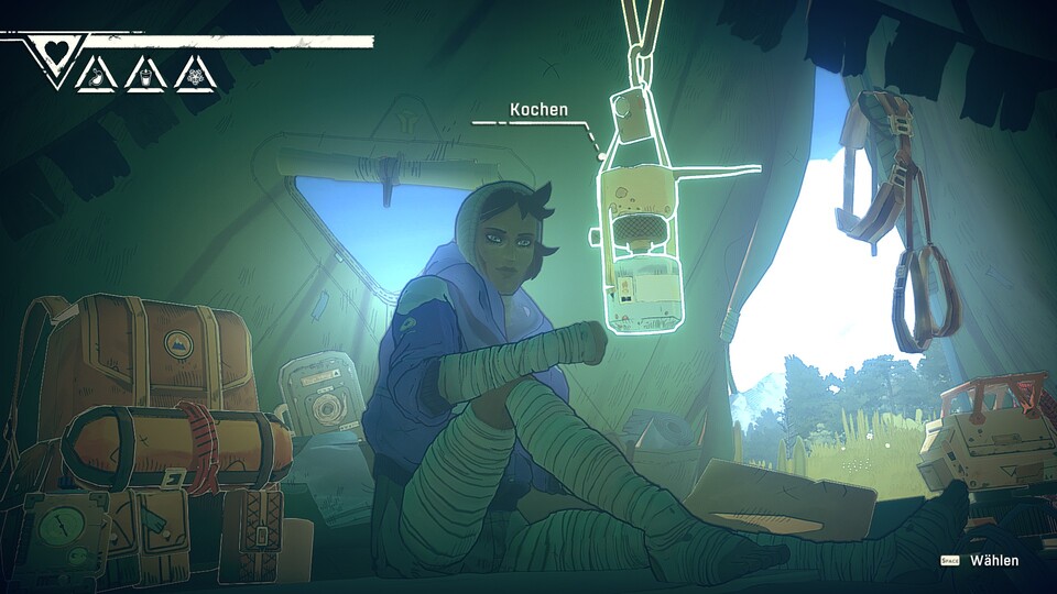 Im Biwak können wir Hunger und Durst stillen, Energie tanken und Wunden versorgen.