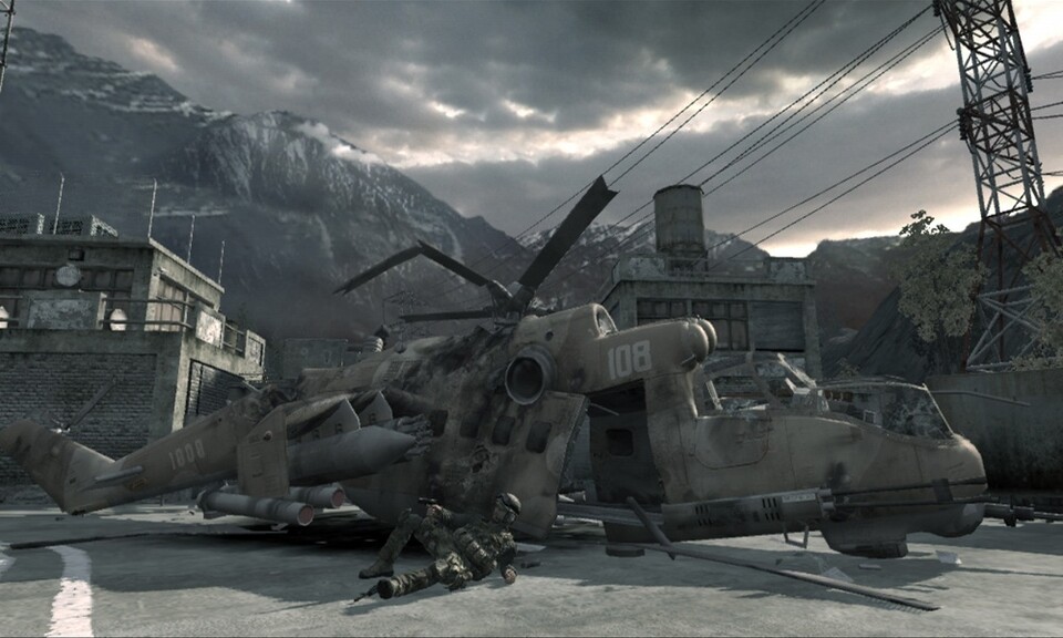 Vergleichs-Szene aus Call of Duty 4: Modern Warfare.
