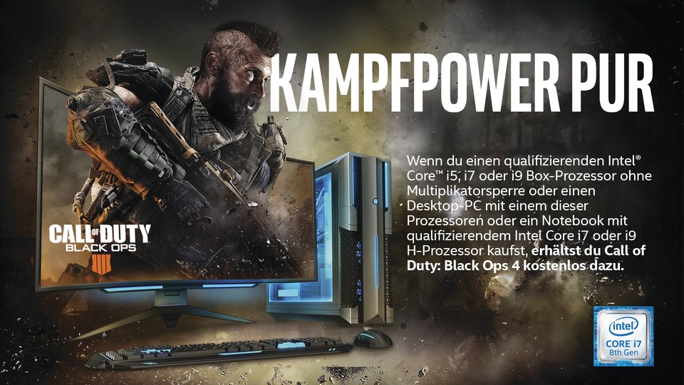 Call of Duty: Black Ops 4 als Vollversion gibt es gratis zu allen ONE GameStar-PCs mit Intel CPU
