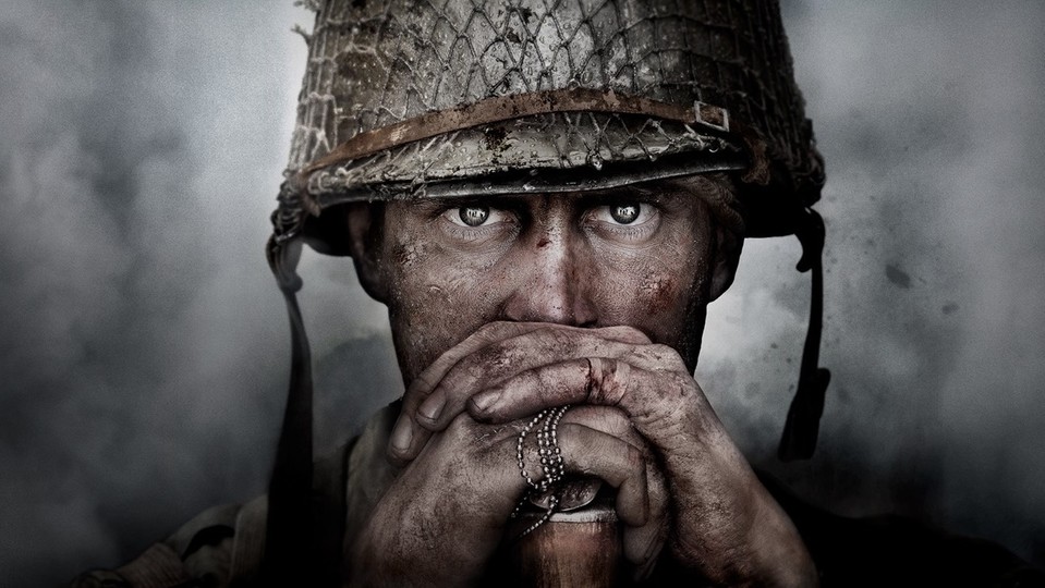 Da guckt der Soldat grummelig, weil er sich über die ganzen Leaks zu Call of Duty: WW2 ärgert.