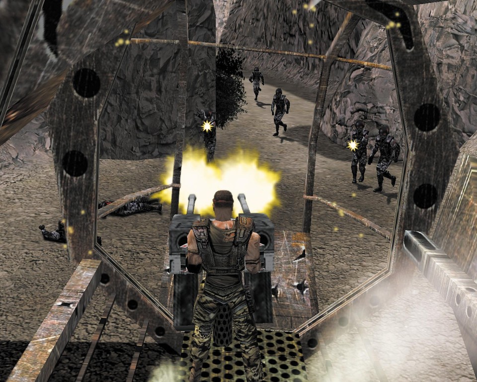 Unser Held Havoc hat eine Geschützstation bemannt und zeigt's den schlecht bewaffneten Nod-Soldaten mal richtig.