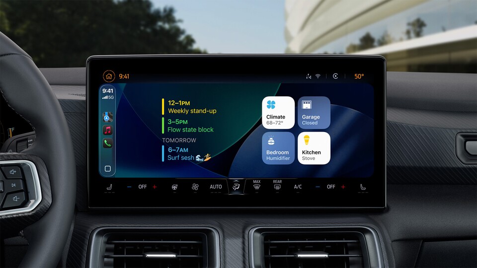 Kalender, Smart Home und mehr – iOS 26 erlaubt die Nutzung von Widgets im Auto. (Bild: Apple)
