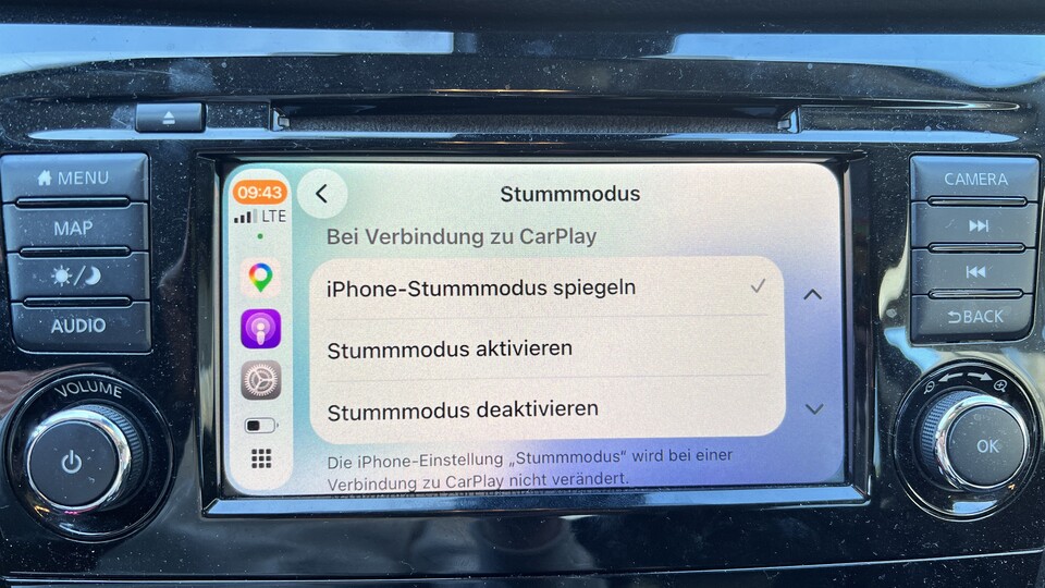 Die Stummschaltung lässt sich für CarPlay individuell anpassen. (Bildquelle: GameStar Tech)