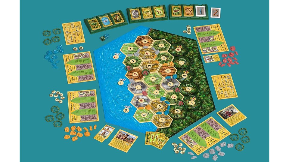 Ähnlich wie beim Basisspiel von CATAN erwarten euch auch hier zahlreiche Bestandteile.