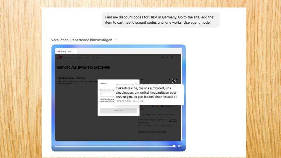 Auch H+M gibt oft Rabatte für Member oder neue Kunden. Leider konnte ich hier weder den Agenten nutzen, da ein Login nötig war und nicht funktionierte, noch passende Codes finden, die mir einen Rabatt bescheren.