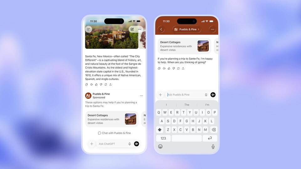 ChatGPT wird auch direkt auf die Werbung eingehen, wenn ihr danach fragt. (Bildquelle: OpenAI)