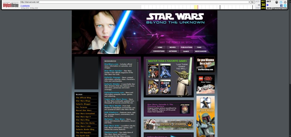 So präsentierte sich die CIA-Star-Wars-Seite im Dezember 2010.