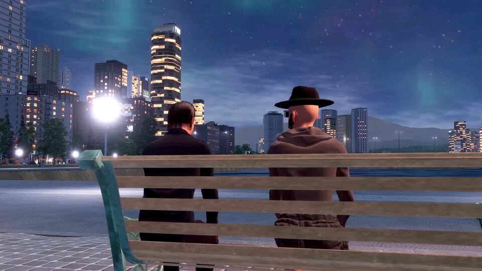Eure Einwohner treffen sich in Cities: Skylines 2 auch zu romantischen Dates im Mondlicht.