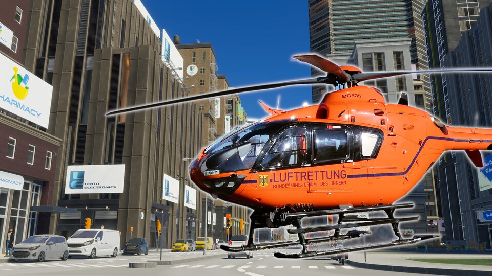 In Cities: Skylines 2 bleiben Hubschrauberpiloten auch mal gerne am Boden.