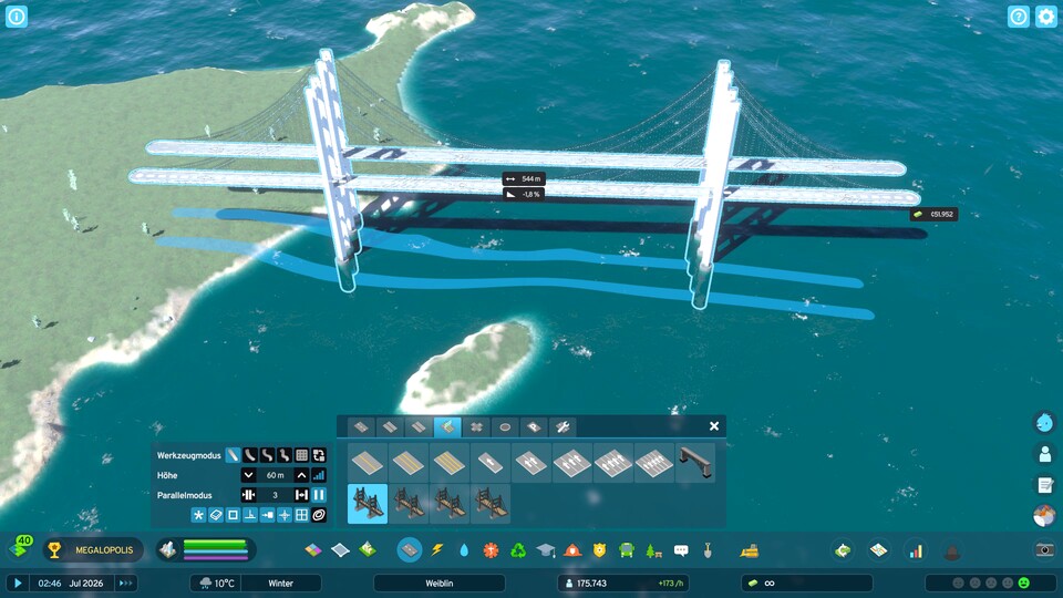 Nutzt für einseitig befahrbare Brücken den Parallelmodus. Dadurch spart ihr euch sehr viel Zeit und Nerven.