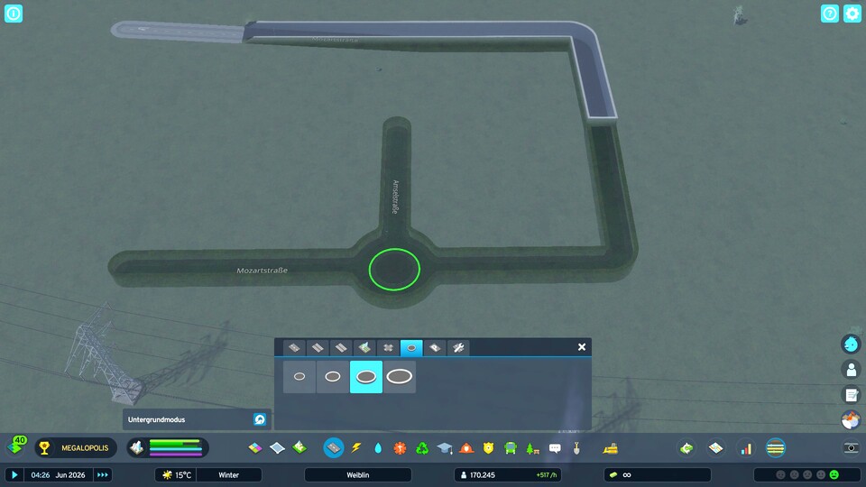 Straßen können auch unter der Erde gebaut werden. Praktisch: Auch Kreisverkehre lassen sich unterirdisch anlegen.