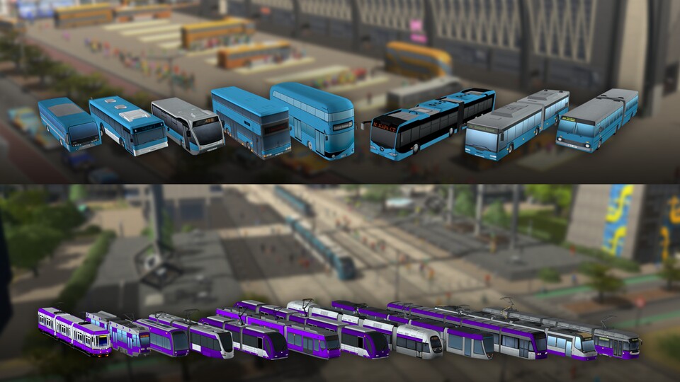 DIe größten Busse transportieren 80 Passagiere, Straßenbahnen verfügen sogar über bis zu 140 Plätze.