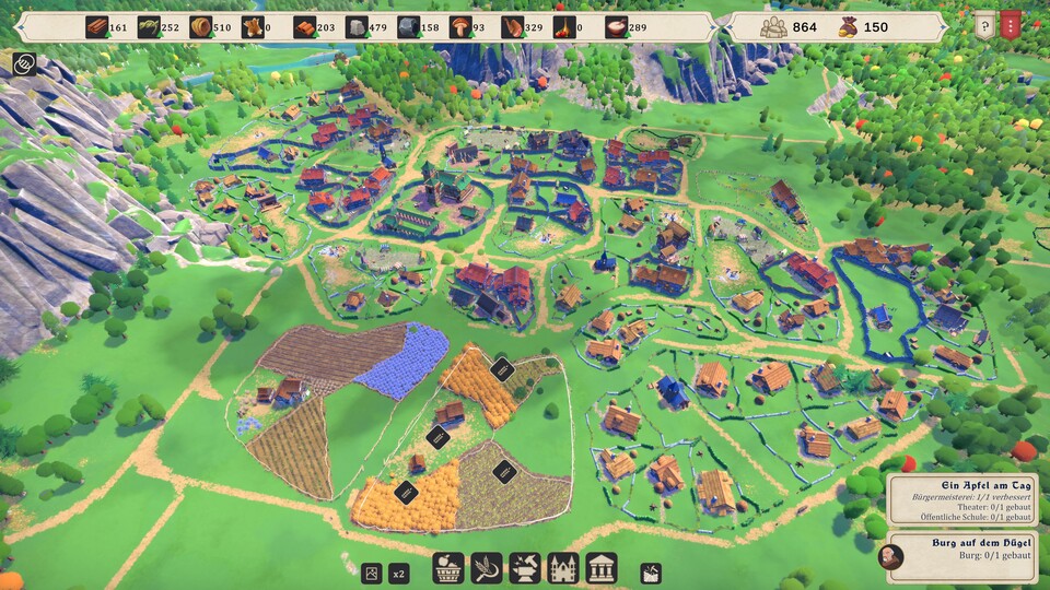 Das Dorf floriert! Nach und nach kommen neue Waren hinzu, bessere Wohnhäuser bringen mehr Geld ein.