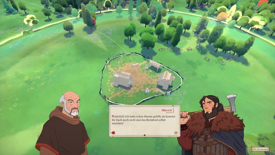 Es gibt sogar kleine Dialoge mit den Gefährten, die im fertigen Spiel noch ausgebaut werden könnten.