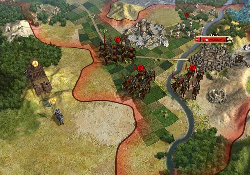 Civilization 5: Brave New World: Die Polen sind die einzige bisher bekannte der neun neu angekündigten Zivilisationen. Links im Bild ist eine neue Einheit zu sehen: Der Belagerungsturm.
