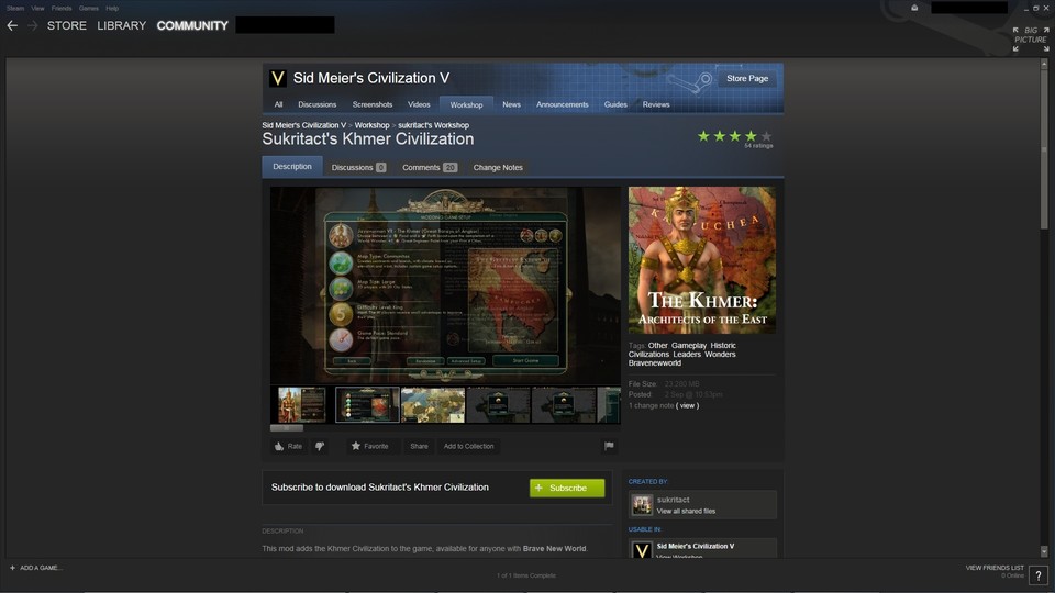 Mods für Civilization 5 lassen sich sehr bequem über den Steam Workshop finden und aktivieren.