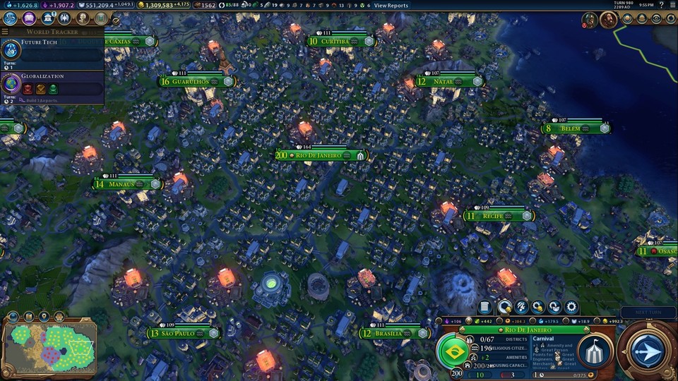 Diese Stadt des Spielers Procblocked in Civilization 6 hat 2,7 Milliarden Einwohner.
