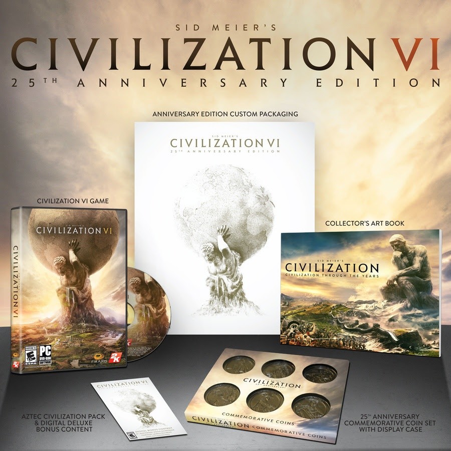 Civilization 6 wird auch im Rahmen einer Anniversary-Edition verkauft. Die Sonderausgabe ist jedoch auf 20.000 Stück limitiert. 