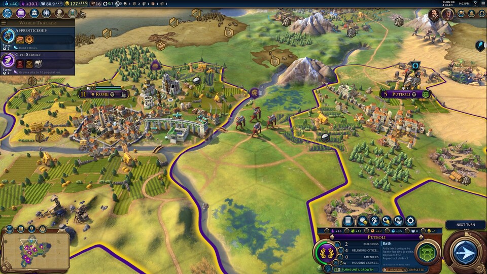 Neugegründete oder eroberte Römerstädte in der Nähe der Hauptstadt werden automatisch ans Straßennetz angeschlossen. Alle Wege führen eben nach Rom.