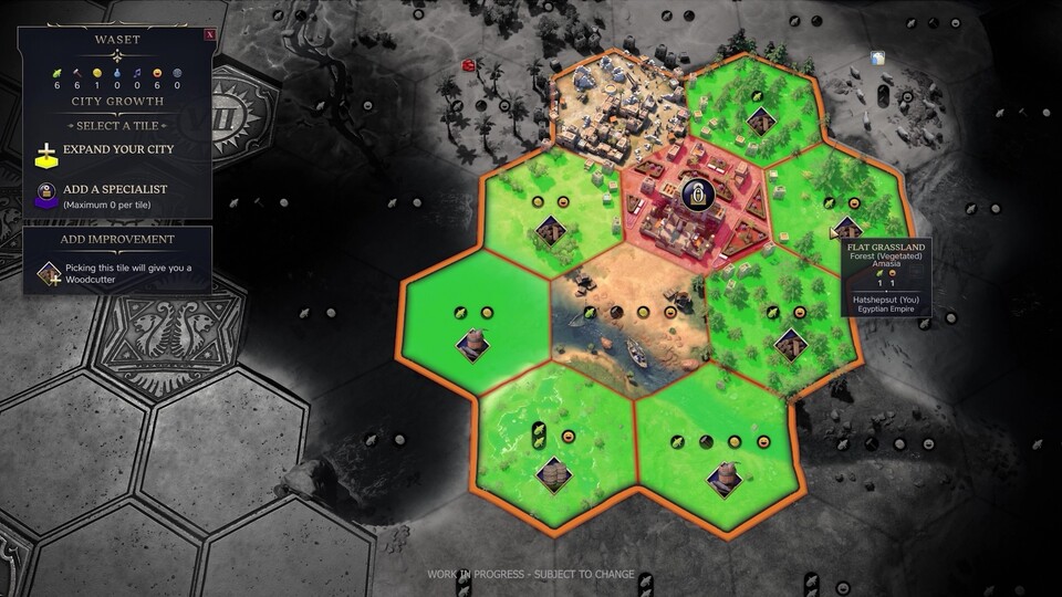 Die Felder im Spiel sind entweder urban oder zur Ressourcengewinnung nutzbar.