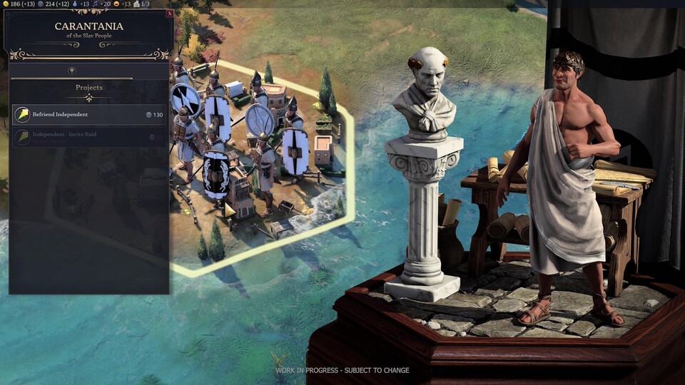 Es gibt auch wieder unabhängige Völker wie hier die Slaven, die ihr für euch gewinnen könnt – um sie zum Beispiel auf eure Gegner zu hetzen.