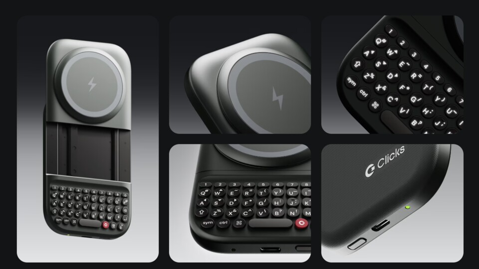 Ein besonders interessantes Zubehör ist das Clicks Power Keybaord: eine Powerbank mit integrierter physischer Tastatur für euer Handy. (Bildquelle: Clicks.Tech)