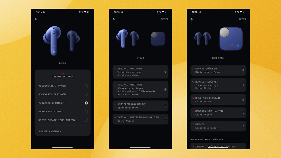 Ihr hab einige Möglichkeiten, die Steuerung an eure Vorstellungen anzupassen.