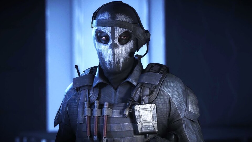 Logan Walker trägt die Schädelmaske in CoD: Ghosts, nur eben ohne Risse.