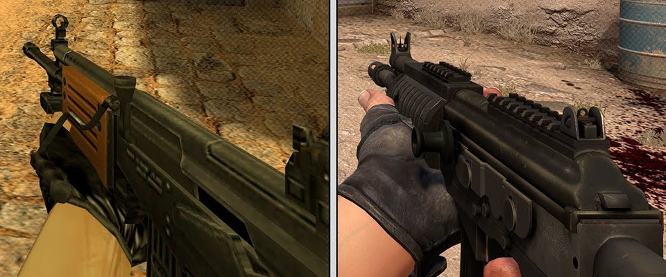Galil (links) und die moderne ACE-Version in Counter-Strike.