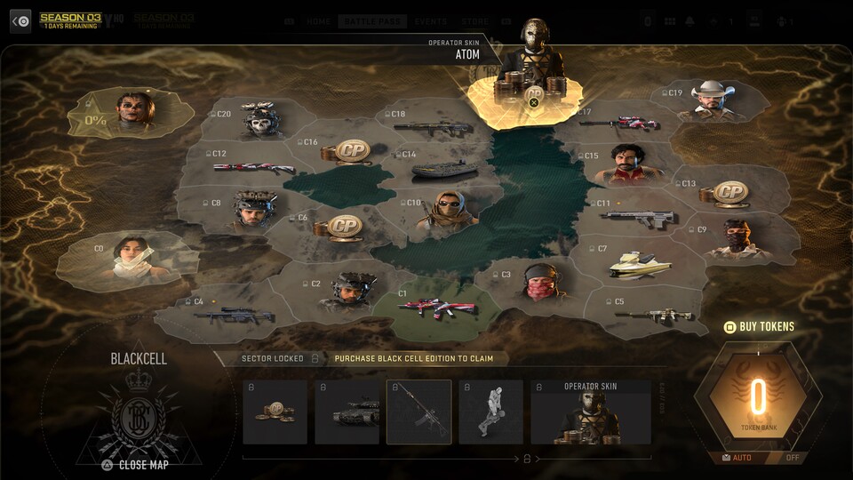 Der Blackcell Sektor lässt euch viele weitere Skins und CoD-Punkte freischalten.