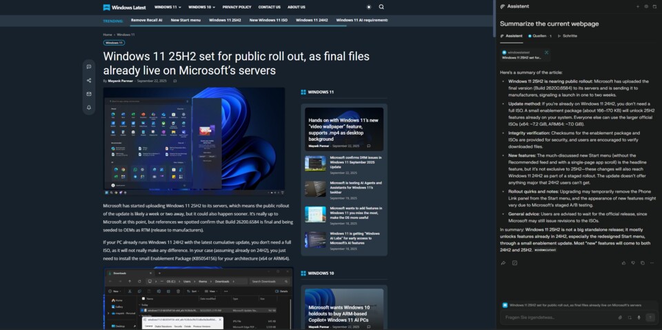 Auf der echten Seite seht ihr die detaillierte Zusammenfassung. Nicht zu knapp und nicht zu lang.