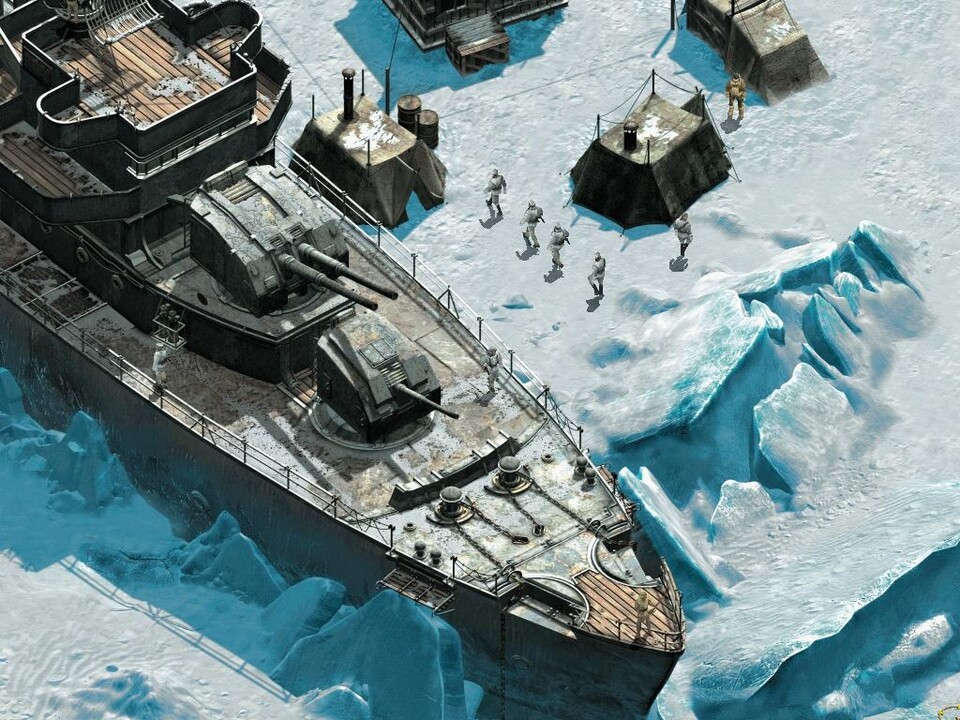 Das festgefrorene Schlachtschiff ist ein perfektes Ziel für Ihr Team.