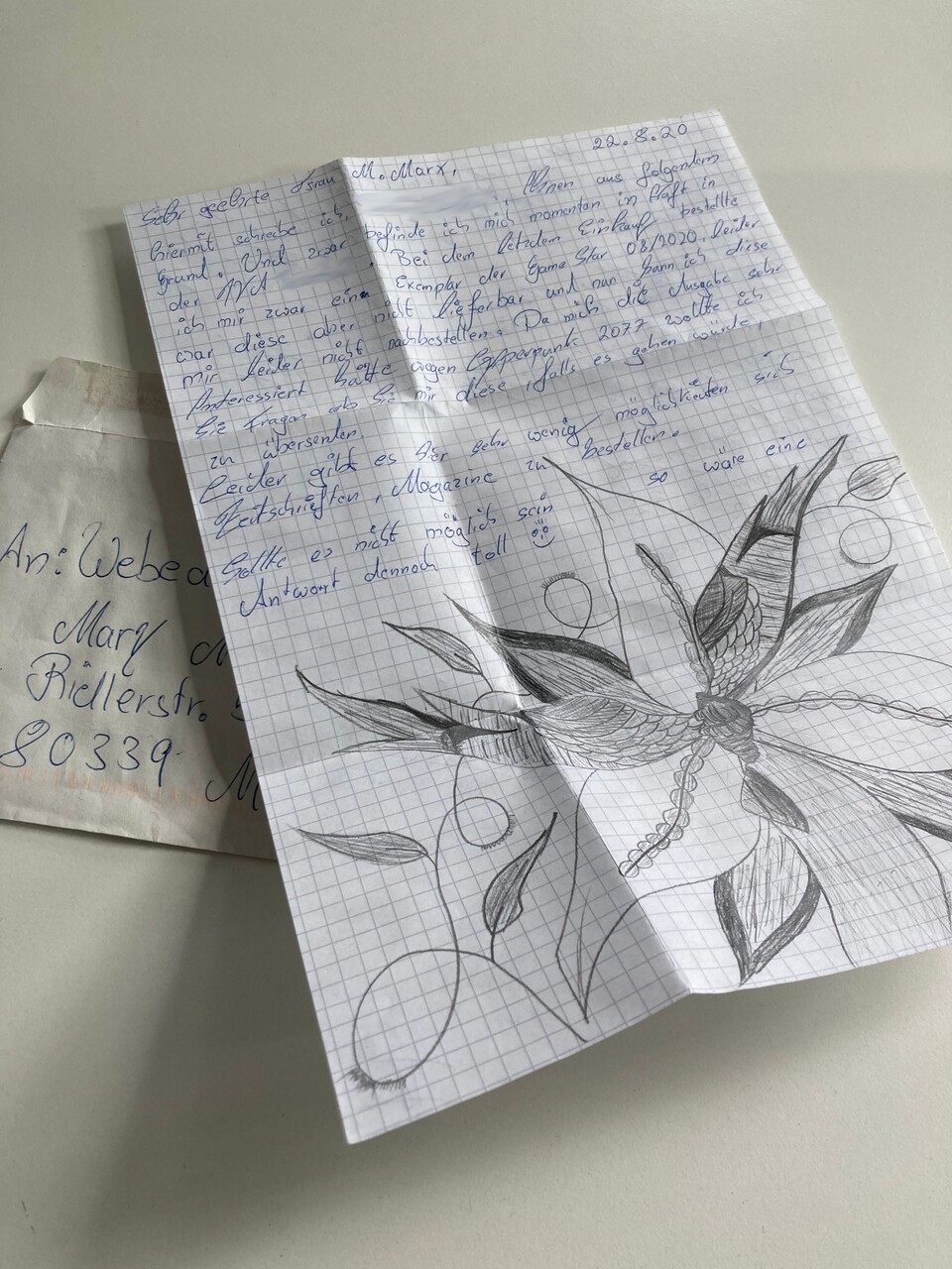 Post aus dem Gefängnis: Oftmals sind die Briefe sehr sorgsam geschrieben und mit tollen Zeichnungen versehen.