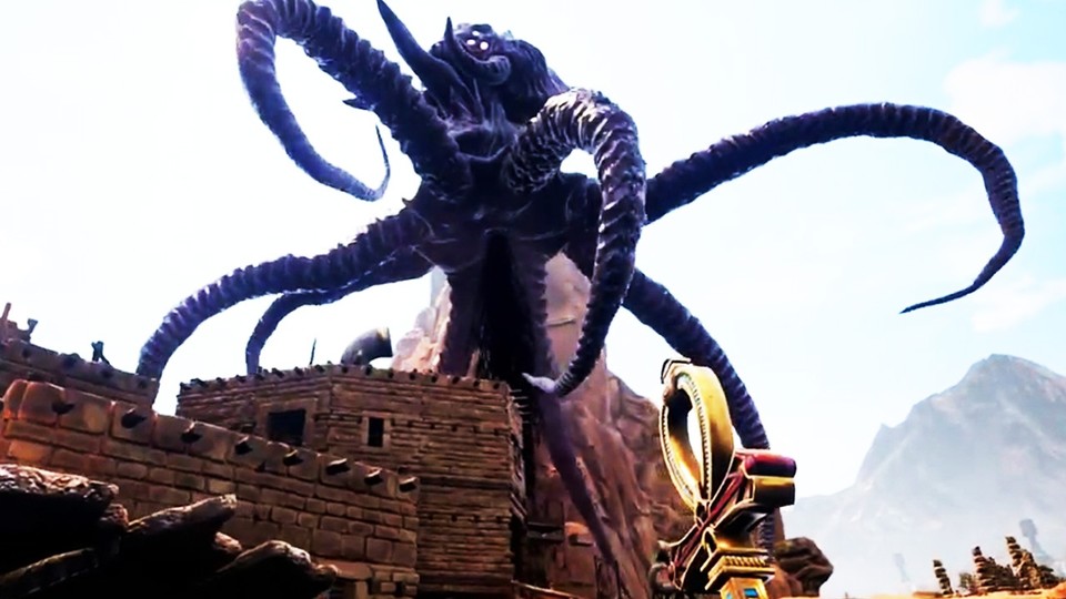 Conan Exiles - Riesen-Monster plätten im Launch-Trailer Städte + deren Bewohner