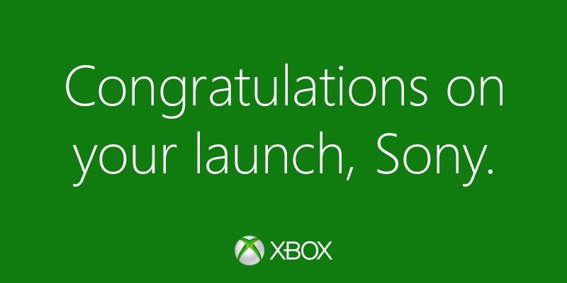 Microsoft richtet Sony »Glückwünsche« zum Launch der PS4 aus.