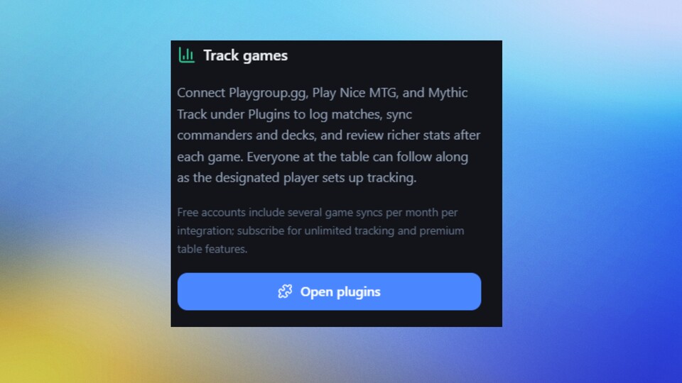 Convoke zählt einige Optionen für Plug-ins auf.