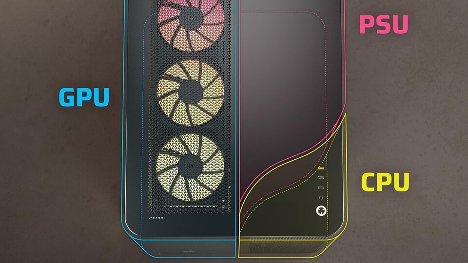 Durch die strikte Trennung in drei Kammern erhält jede Komponente genau die Kühlung, die sie verdient – ohne thermische Beeinflussung durch die Nachbarn.