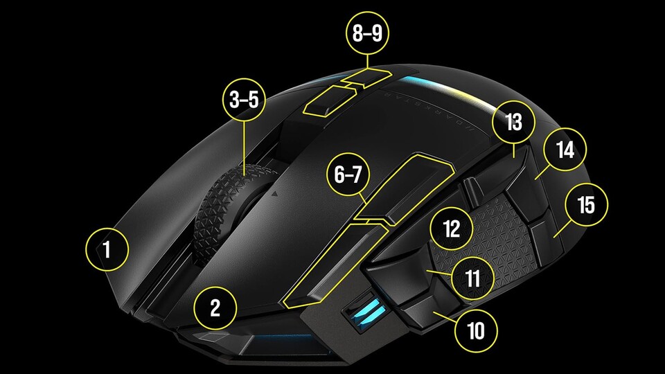 Alle Tasten der Corsair Darkstar sind komplett frei programmierbar.