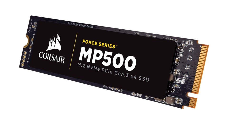 Die Corsair Force MP500 arbeitet dank NVMe-Protokoll und flottem Flashspeicher extrem schnell.