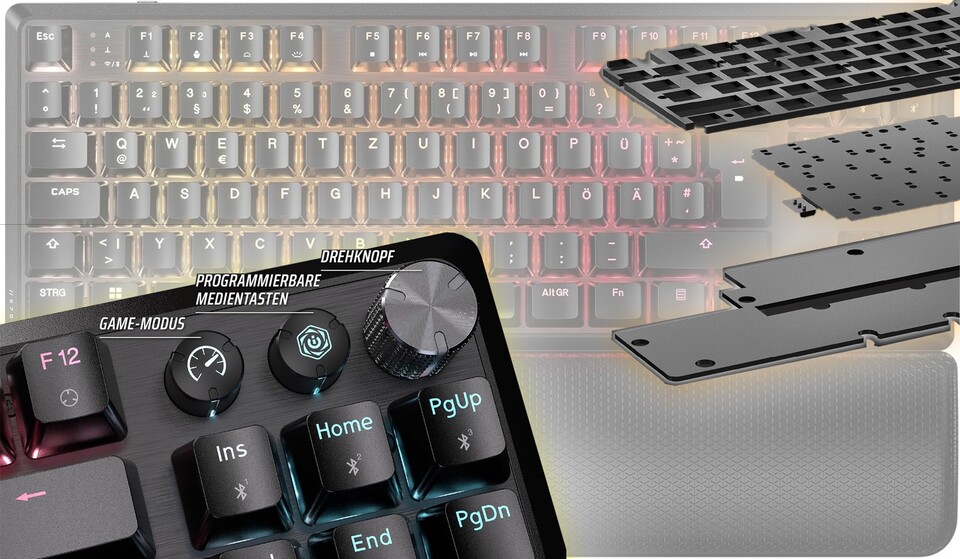 Volle Kontrolle: Mit Rotary Dial, Game-Modus und Medien-Taste wird euer Setup richtig professionell.