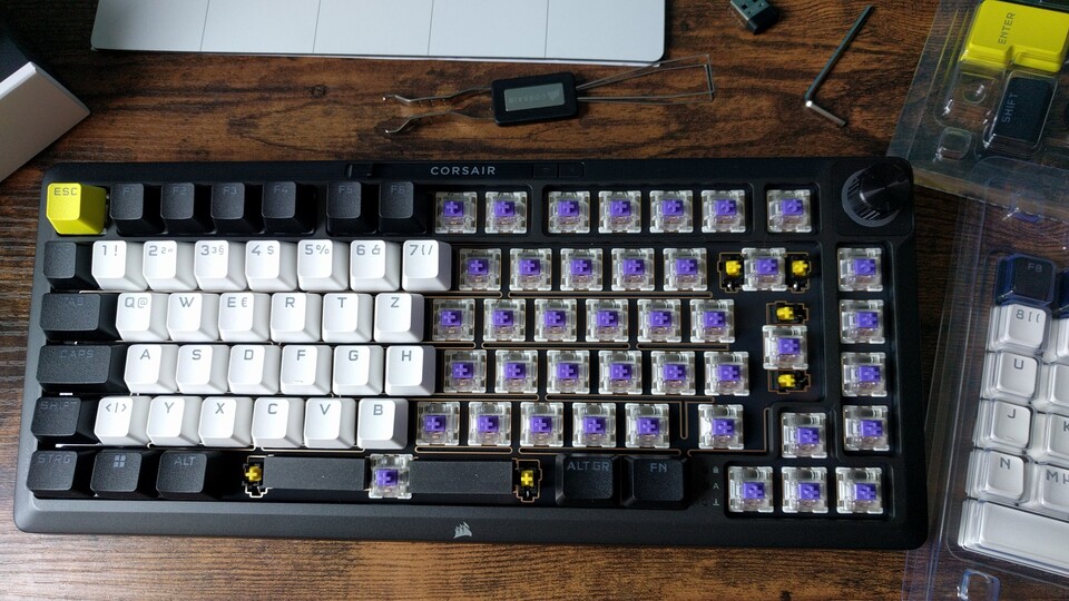 Einmal die Anleitung gefunden, ist die Tastatur schnell auf dem Weg zur Fertigstellung. (Bildquelle: Nele WobkerGameStar Tech)