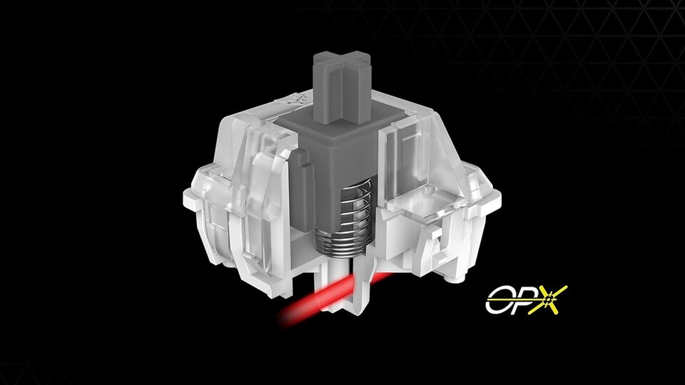 Bei der Corsair K70 PRO beruht das Auslöseverfahren auf einer Lichtschranke: So wird der Verschleiß verringert und die Lebensdauer der einzelnen Schalter deutlich erhöht!