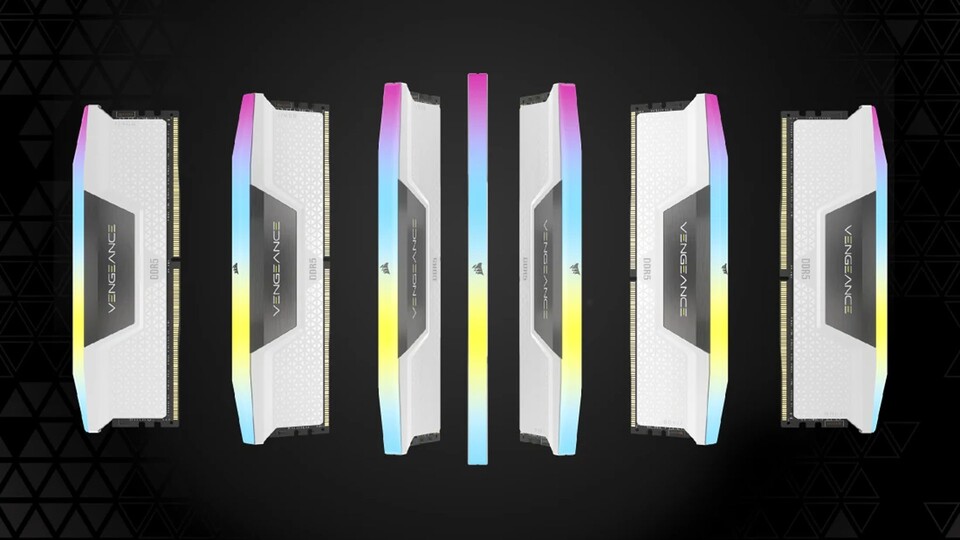 Die Corsair Vengeance Module in weiß – für mich die schönsten RAM-Sticks, die es gibt.