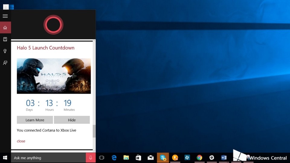 Cortana kann nun mit Xbox Live zusammenarbeiten. (Bildquelle: Windows Central)